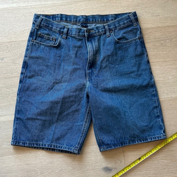 Full Blue Other - Y2K Skater Mens Denim Carpenter Shorts Size 36 Medium Wash Blue Denim Jorts VTG